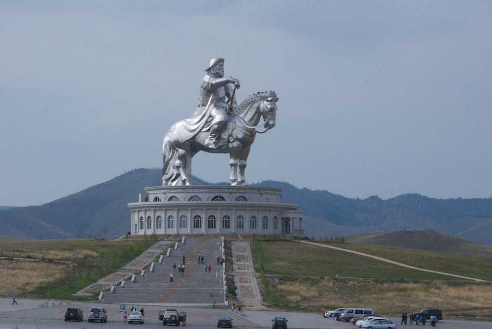 ENORMOUS statue of Ghengis Khan, in Mongolia