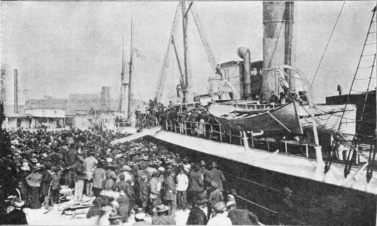 American blacks emigrating to Liberia as part of the &ldquo;Back to Africa&rdquo; movement, 1896